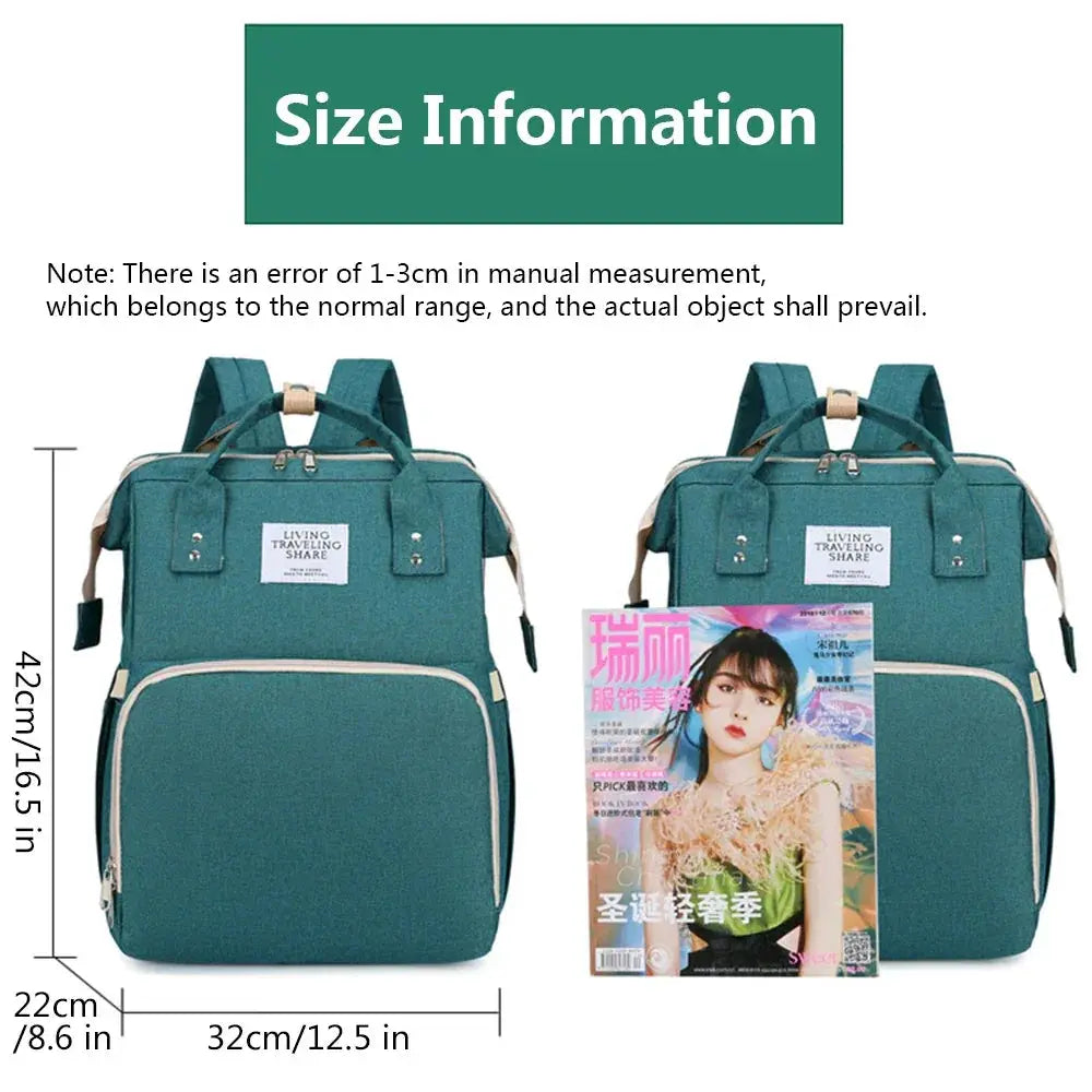 Folding Mommy Bag Portable Crib Bed Backpack Lightweight