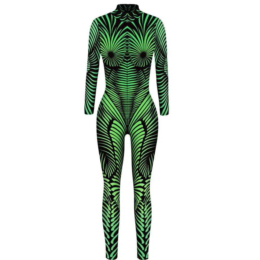 Feline Fantasy Halloween Cat Costume 3D Print Jumpsuit