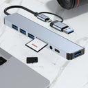 8-In-2 USB Hub 3.0 USB C Hub Dock Station For Macbook Pro