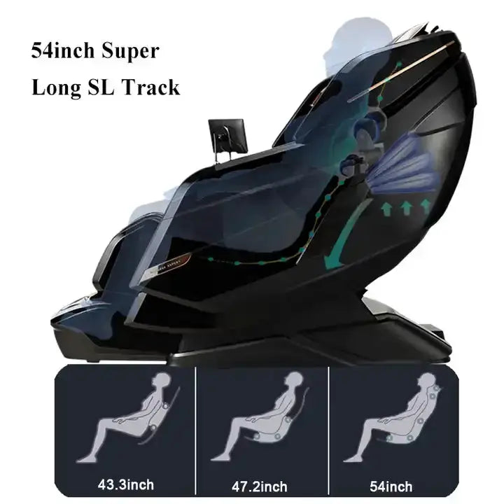 Massage Chair 4D with Atmosphere Light Full Body Massage with Voice Control,Heating,LCD Remote Control,Foot Roller Massage Chair