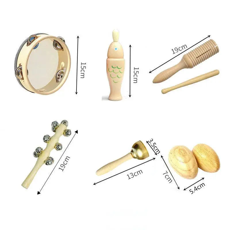 Wooden Musical Instruments Set for Toddlers 1 2 3 Montessori