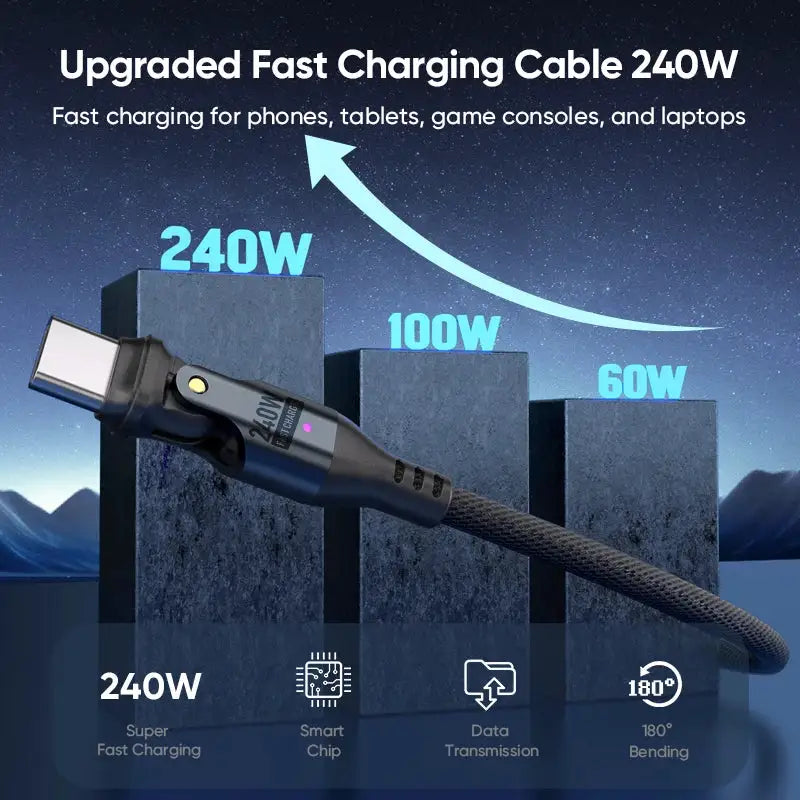 Fast Charge Usb C Braided Cable — product view 3