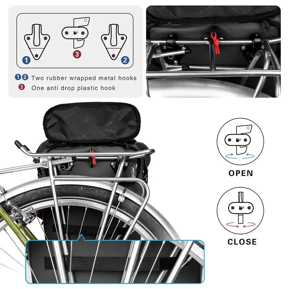 Rhinowalk 20L Waterproof Bike Pannier Bag For Cycling