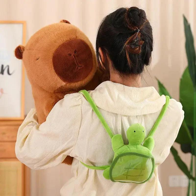 Fluffy Capybara Plush Doll And Tortoise Stuffed Toy Set