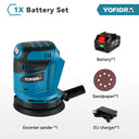Yofidra 125mm Cordless Orbital Sander - 3 Speeds