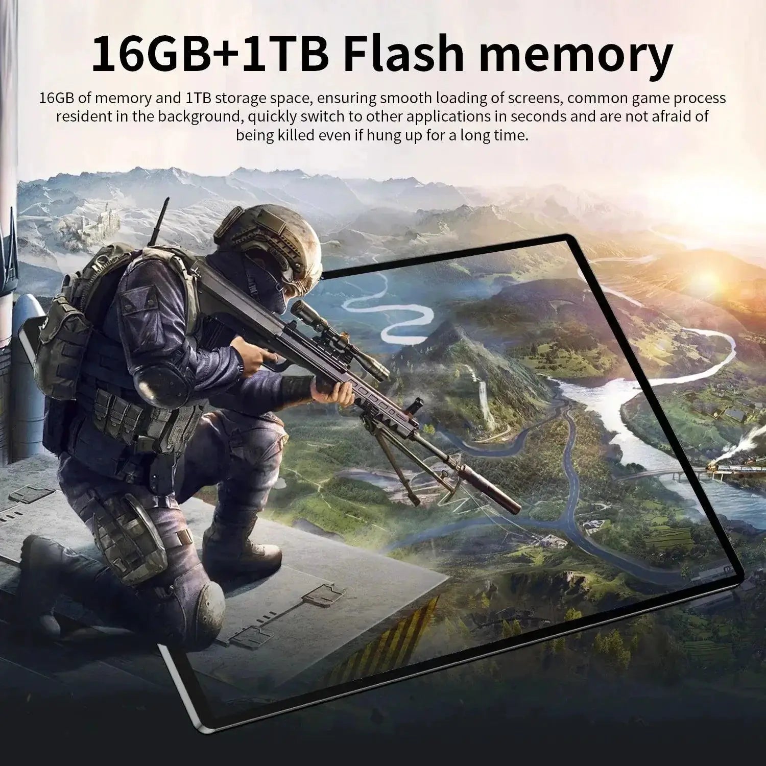 2024 5G Android Tablet 10 Inch 16GB RAM 1TB Storage Upgrade
