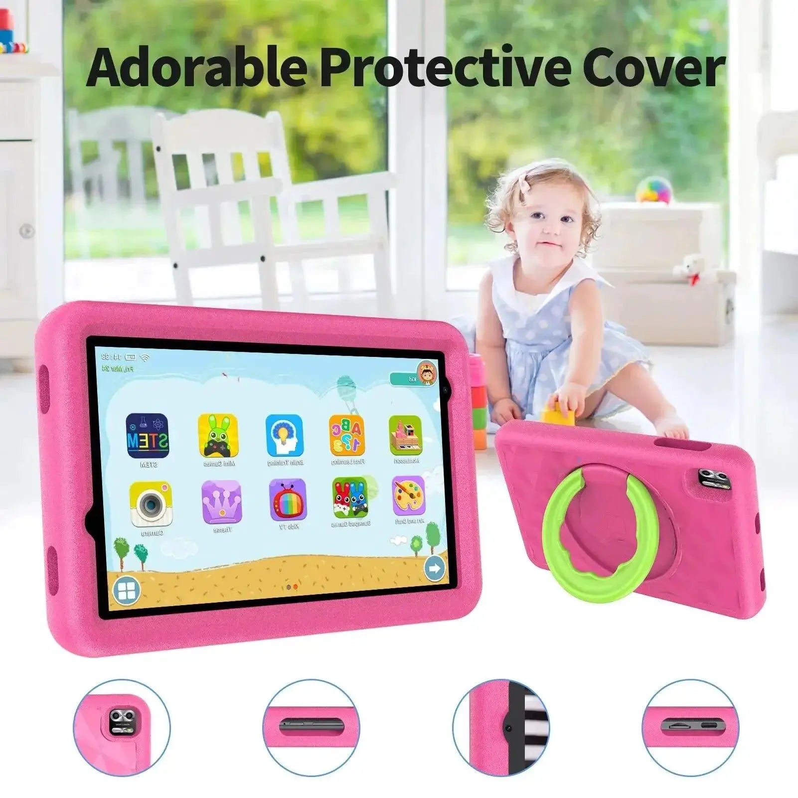 Educational Tablet For Kids Quad Core Dual Cameras