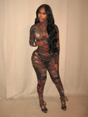 Crew Neck Long Sleeve Jumpsuit