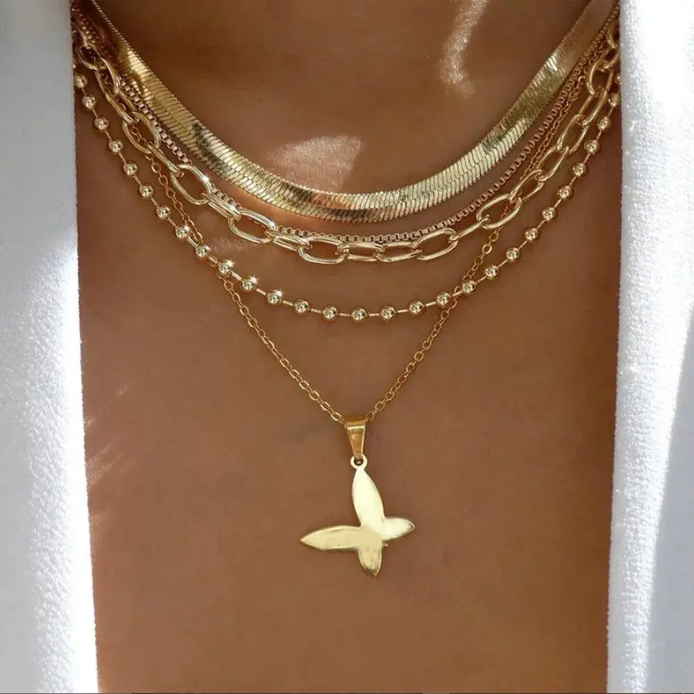 Vintage Gold Color Necklace Set For Women Multiple Styles