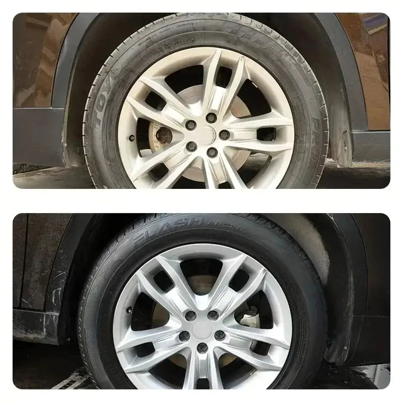 KJM Black Shiny Tire Wax - Durable, Long-Lasting Protection and Repair for All Kinds of Tires - Prevents Cracks and Whitens