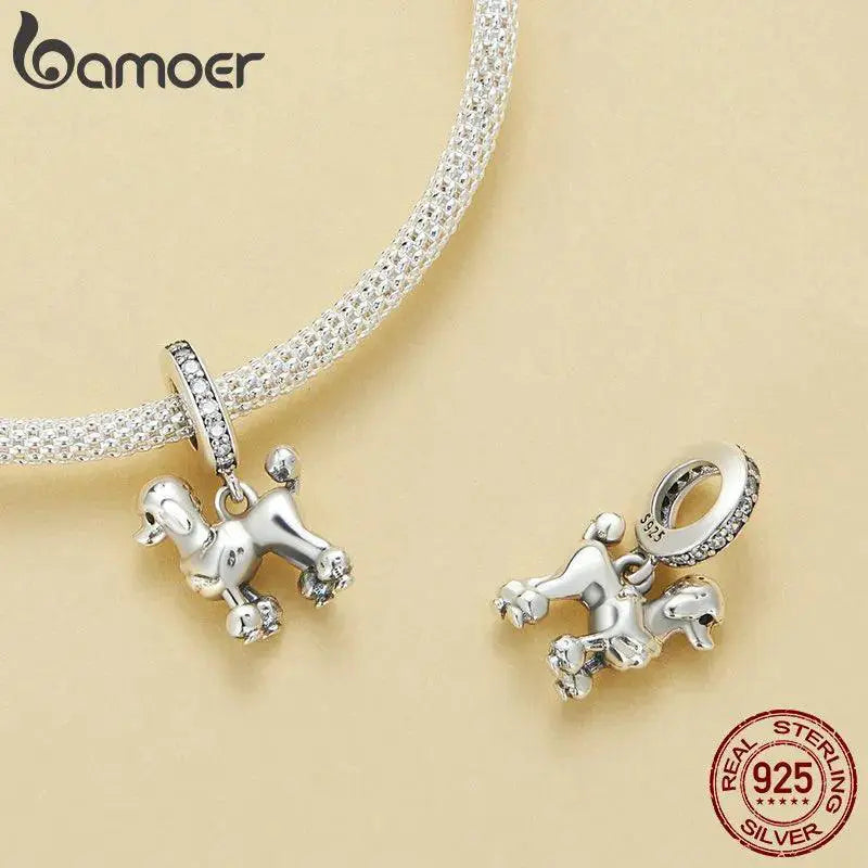Sterling Silver Poodle Dachshund Dog Charm Bracelet