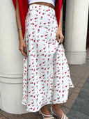Elegant Slim Print Women's Skirt Stylish High Waist Fashion