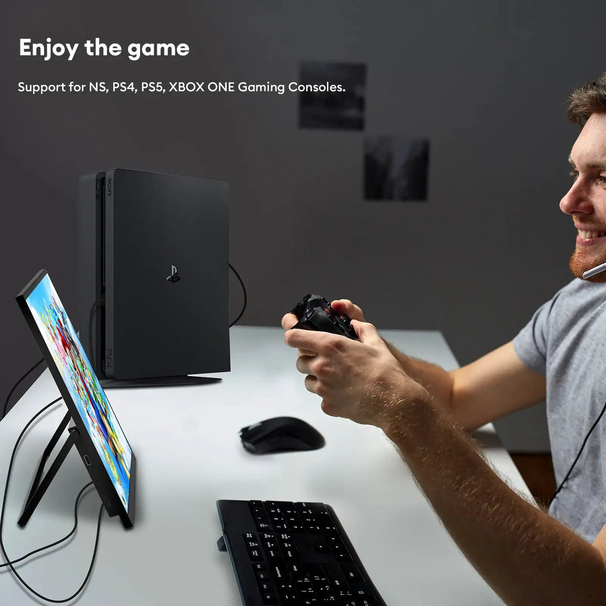 ZEUSLAP 15.6' FHD 100%sRGB 300Nits Ultra Thin Back Stand Design Portable Monitor for Phone Gaming Laptop