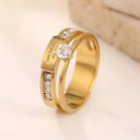 Carat Gold Plated Moissanite Ring