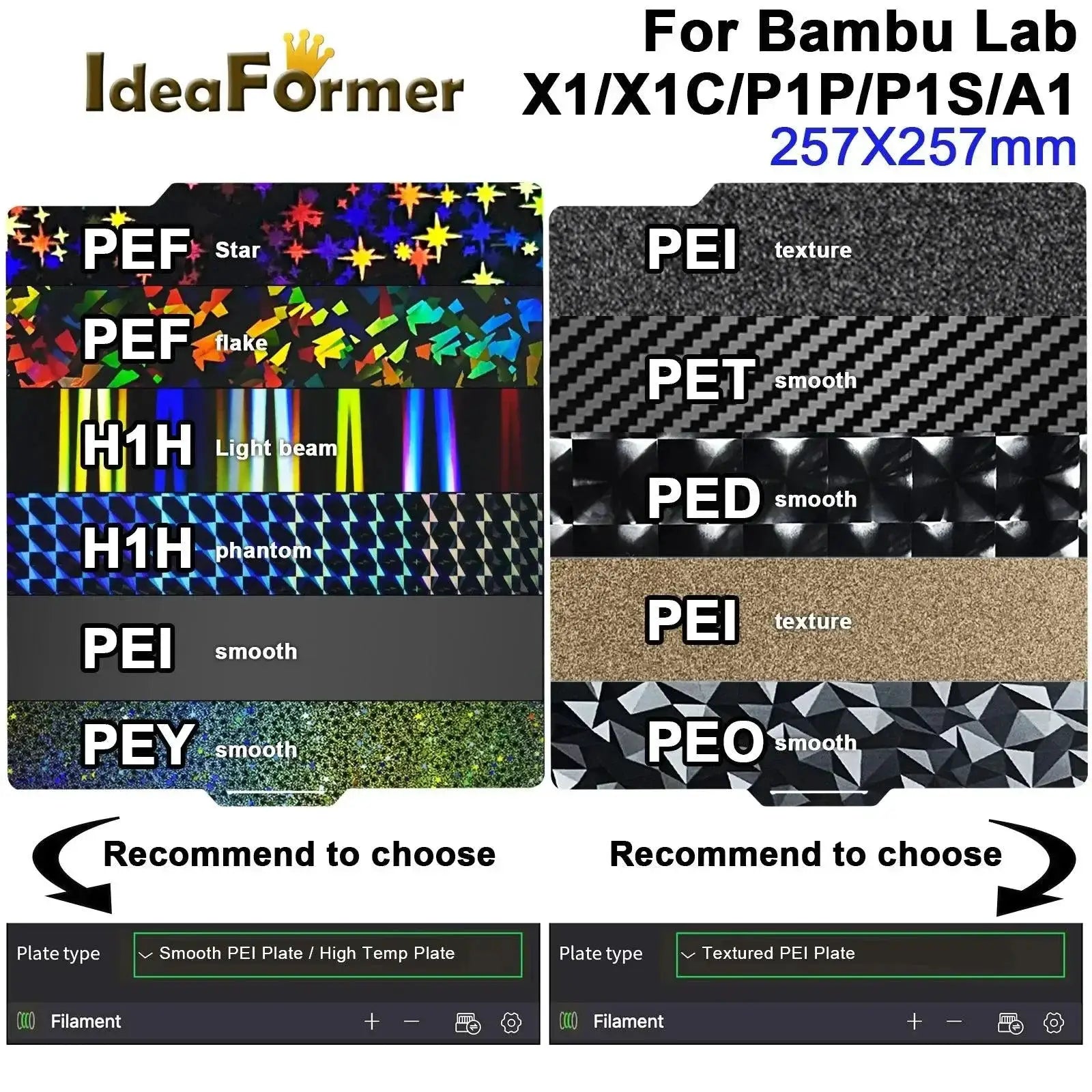 Bamboo Lab Double Sided Magnetic Build Plate Easy Adhesion