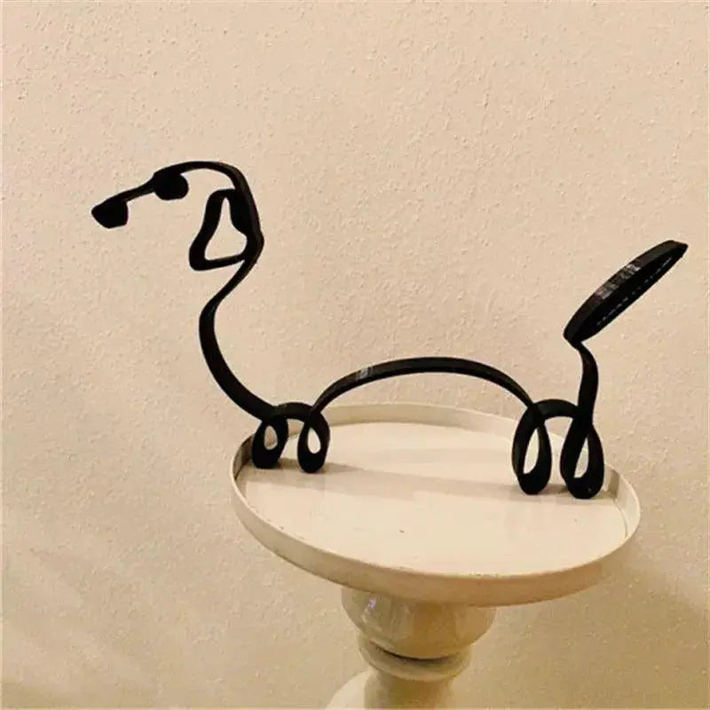 Metal Dog Art Sculpture for Modern Home Office Decor Gift