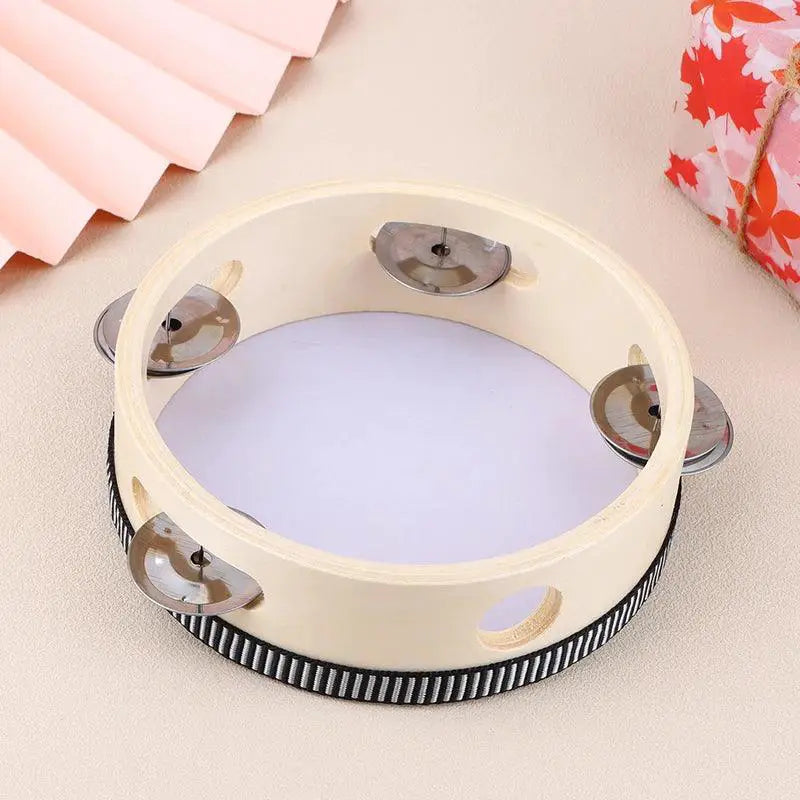 Wooden Tambourine Drum 15cm For Kids Educational Toy