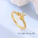 Ring Sterling Silver Sparkling Gold