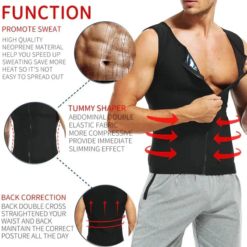 Mens Sauna Vest Waist Trainer For Slimming And Fat Burning