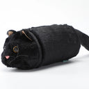 Women Cat Plush Shoulder Bag Corduroy Satin Fur Messenger