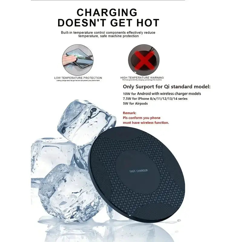 Wireless Charger Pad Stand Desktop Ultra Thin Fast Dock — product view 17
