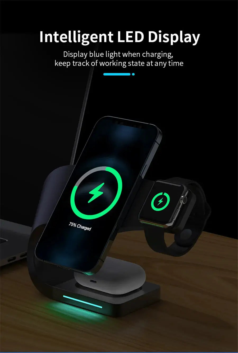 4 In 1 Magnetic Wireless Charger Stand For iPhone 12-17 Pro Max Apple iWatch 6 5 4 3 Airpods Pro 15W Fast Charging Dock Station