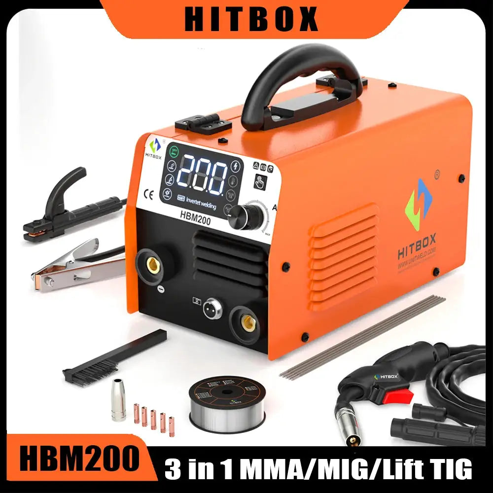 HITBOX HBM200 Portable Gasless MIG Welder — product view 1