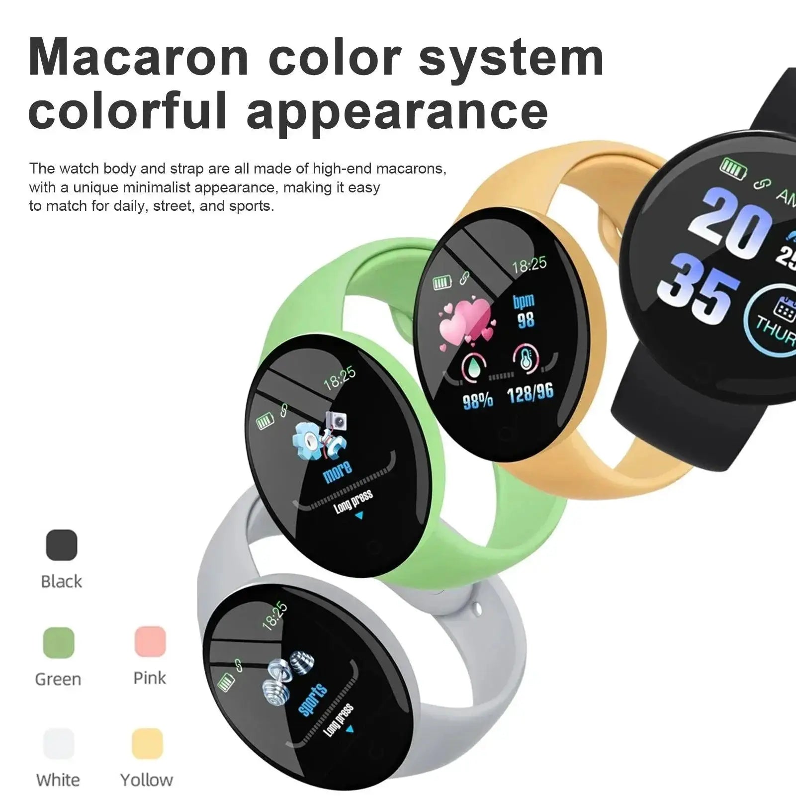 Stylish Smart Health Tracker Watch Heart Rate Monitor