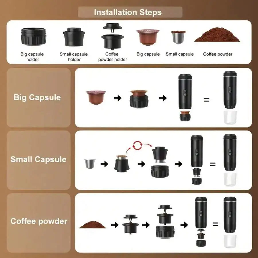 Portable Coffee Machine, Self Heating Italian Espresso Machine — product view 4
