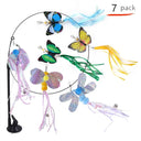 Interactive Feather Cat Wand Toy with Suction Cup Base