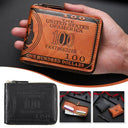 Men's Wallet - Dollar Bill Zipper Coin Purse