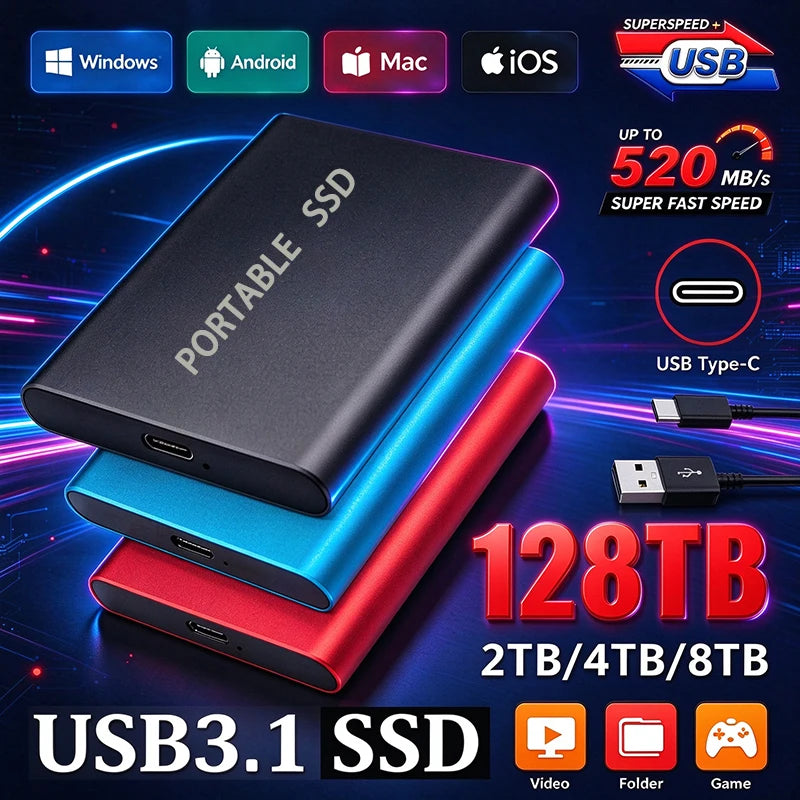 USB-C USB External SSD Drive