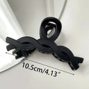 Elegant Black Hair Clip with Korean Letter Detail
