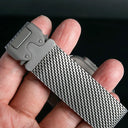 Official Titanium Milanese Loop Band for Apple Watch Bands Ultra 4/3/2 49mm Series 12 46mm 45mm Parachute-style Strap Bracelet