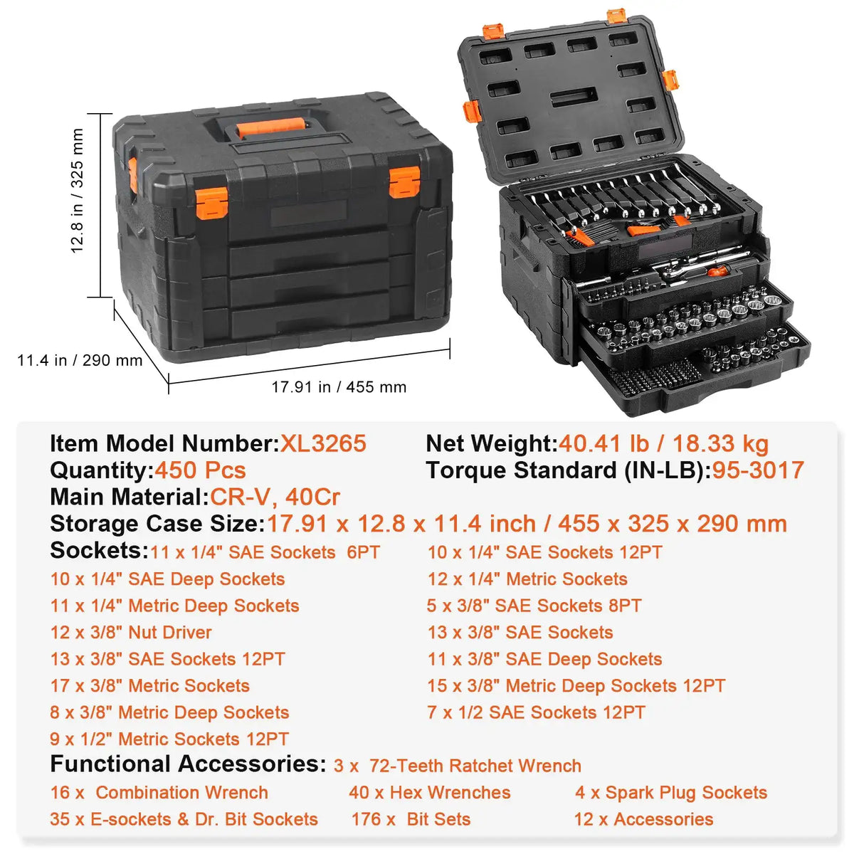 Complete Mechanic Socket Tool Kit — product view 7