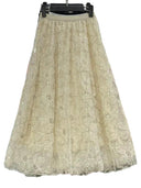 Elegant Lace Sequin Midi Skirt for Women