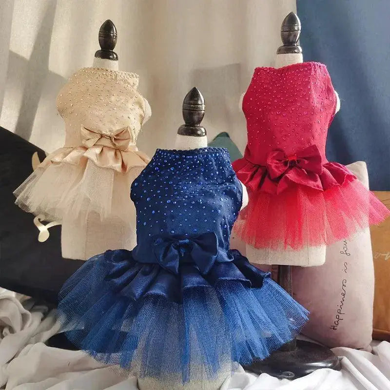 Summer Princess Dog Dress Stylish Cotton Skirt for Pets