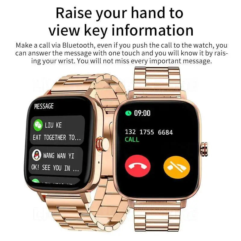 Premium Stainless Steel Smartwatch With Health Tracking
