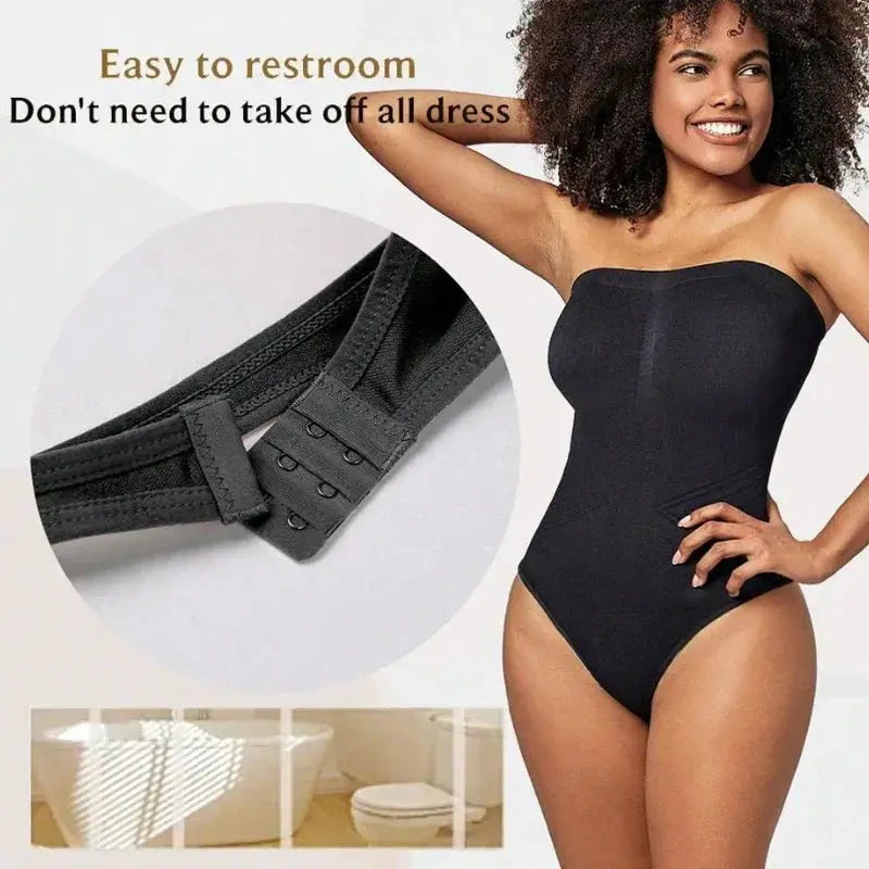 Off Shoulder Tummy Control Bodysuit Shapewear Corset