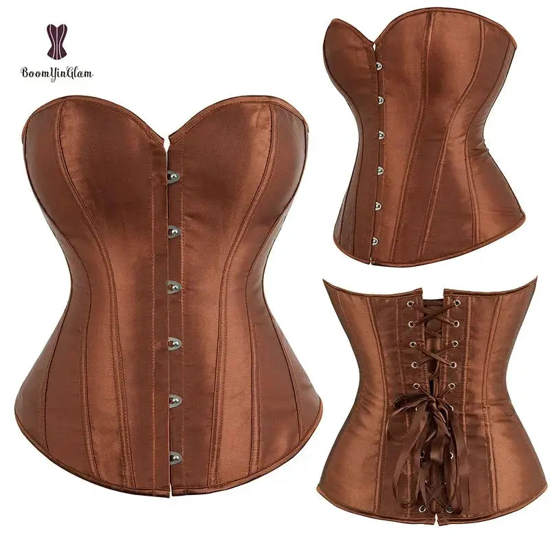 Satin Overbust Corset Shaper With G String Slimming Wear