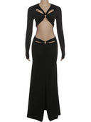V Neck Cutout Outfit Set