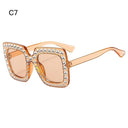 Trendy Rhinestone Kids Sunglasses with Colorful Lenses