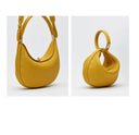 Genuine Leather Elegant Half Moon Shoulder Bags for Women