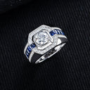 Blue Moissanite Statement Ring