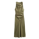 Satin Midi Dress For Women Comfort Fit