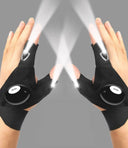 LED Half Finger Gloves - Hands Free Flashlight