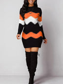 Autumn Elegance Plus Size Knit Bodycon Dress for Women