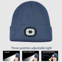 LED-Lit Knit Beanie USB-Rechargeable 4-Light