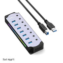 10 Port USB 3.0 Hub - Powered RGB Switch