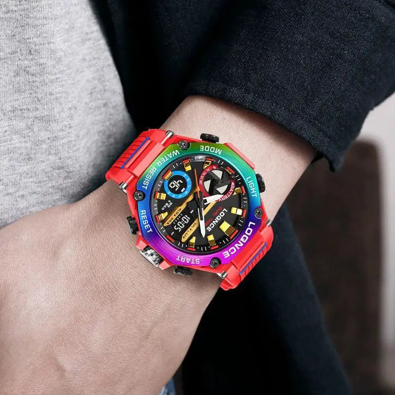 LOQNCE Mens Sports Watch Elegant Dual Movement Timepiece